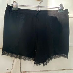 Topshop black shorts with lace detail